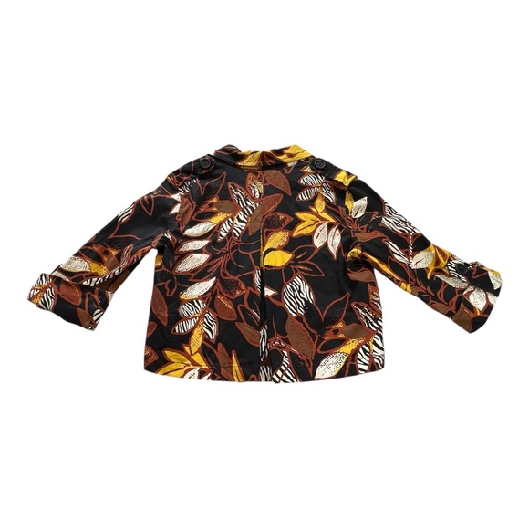 RUBY RD Leaf Print Cropped Jacket | 4P | Yellow Multi | Retro Safari Style - Picture 9 of 14